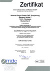 Zertifikat DIN EN ISO 13485